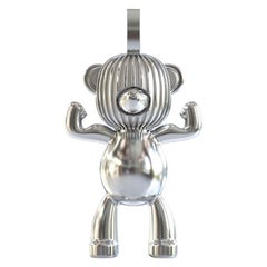 SEL & APES  INVINCIBLE Ours Teddy Bear  Collier Pendentif  Hommes  Or blanc 18Kt