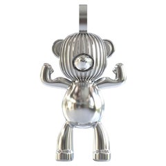 SEL & APES  INVINCIBLE Ours Teddy Bear  Collier Pendentif  Femmes  Argenterie sterling