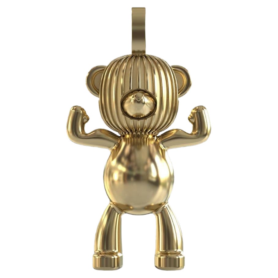 SALT & APES  INVINCIBLE Teddy Bear  Necklace Pendant  Women  18Kt Yellow Gold For Sale
