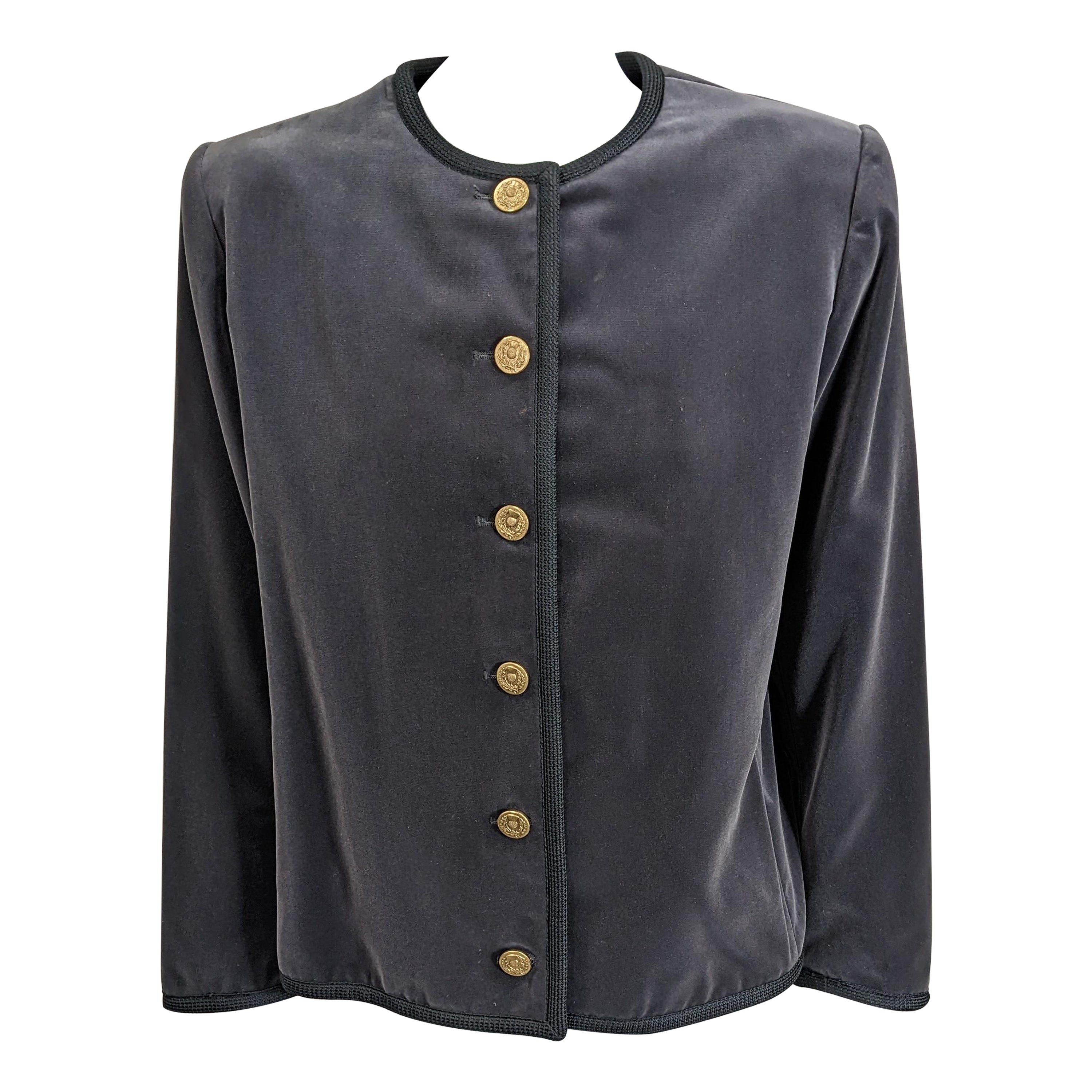 Yves Saint Laurent Gray Velvet Jacket For Sale