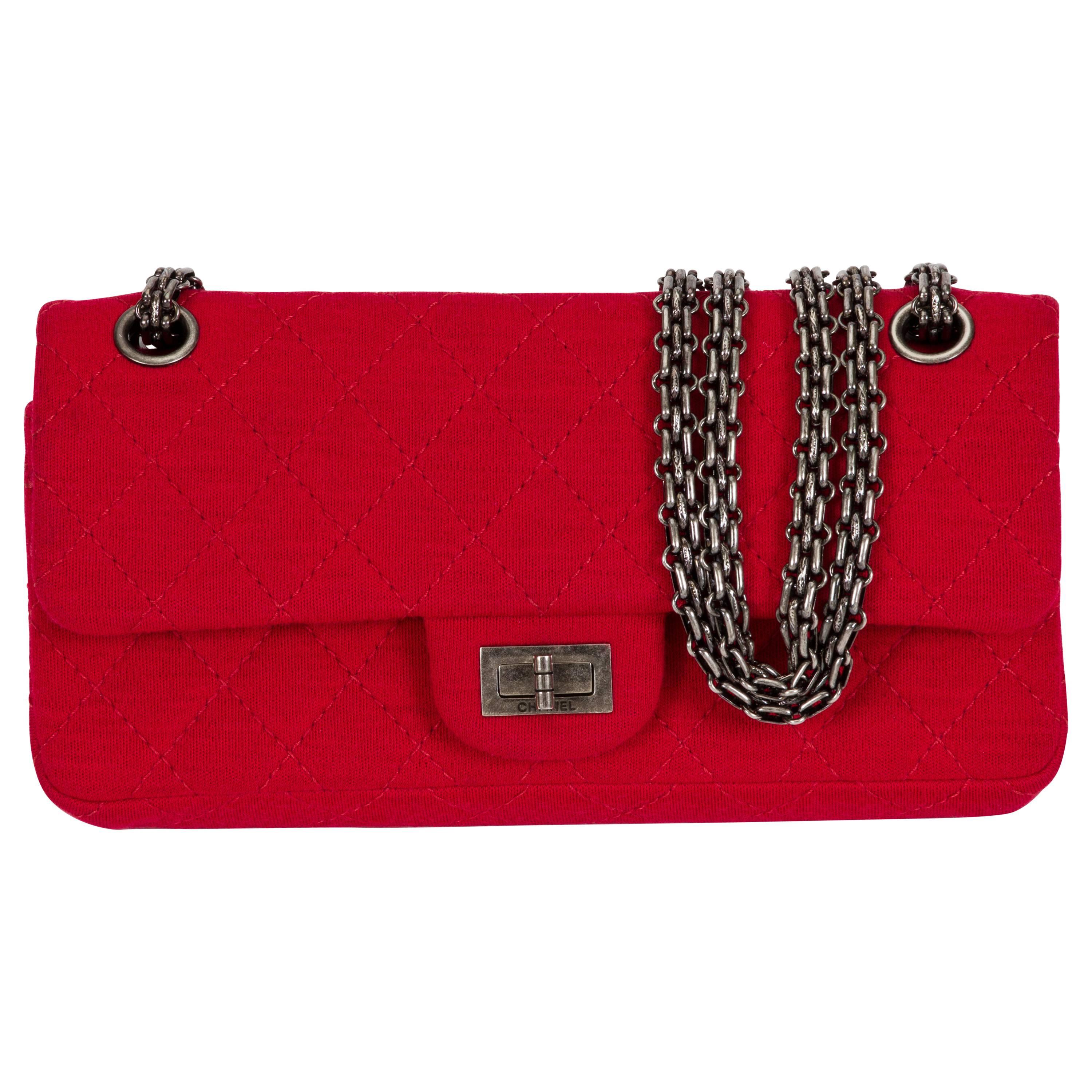 Chanel Red Jersey Reissue Double Flap