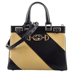 Gucci Zumi Top Handle Bag Striped Leather Small