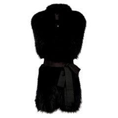 Verheyen London Legacy Black Fox Fur Stole Collar with belt