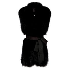 Verheyen London Legacy Black Fox Fur Stole Collar with belt 