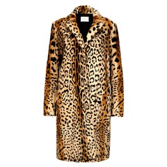 Used Verheyen London Leopard Print Coat in Natural Goat Hair Fur UK 12 