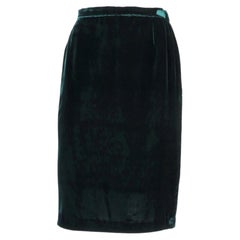 90s Gianfranco Ferré dark green velvet skirt