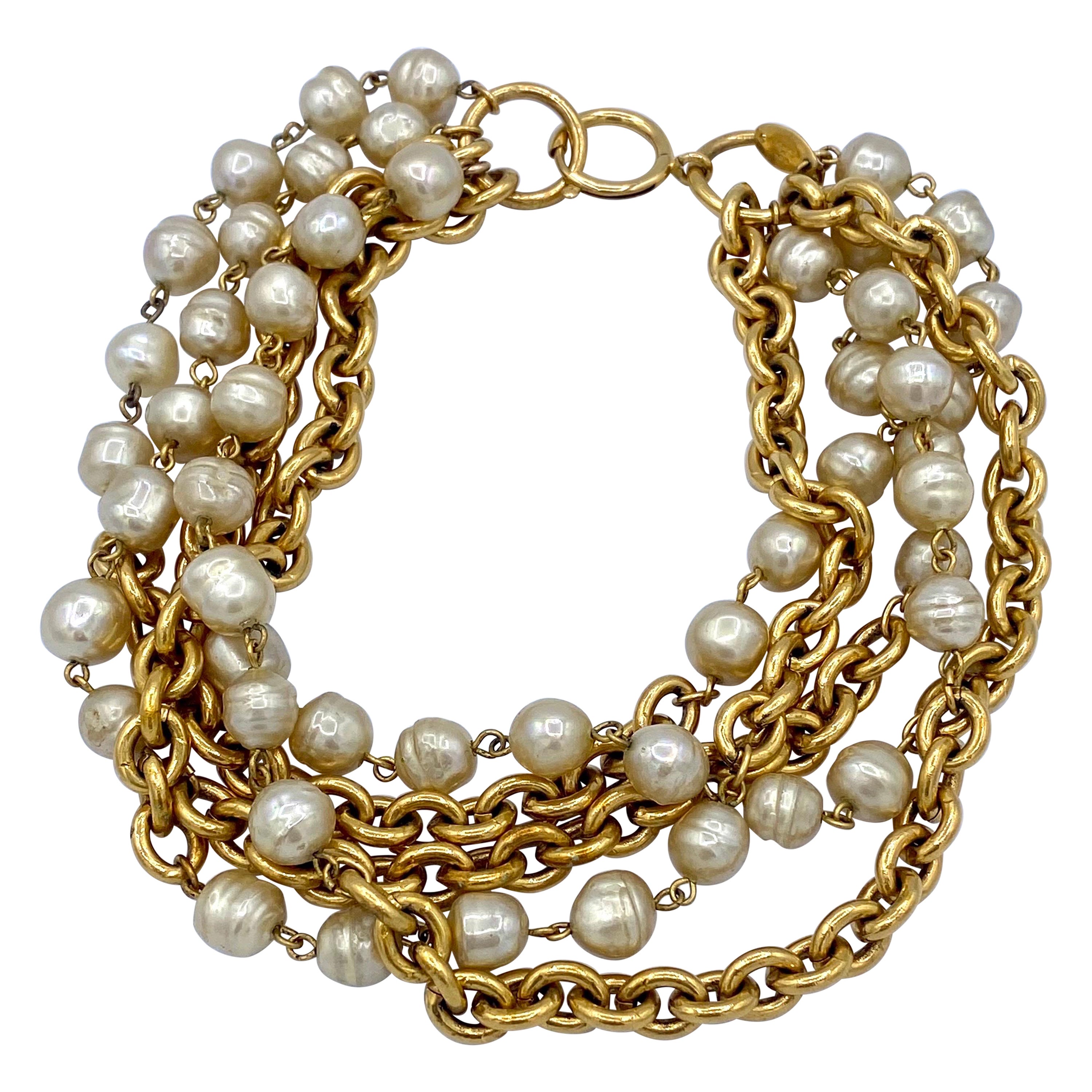 Vintage Chanel pearl choker necklace from 1985