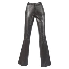 Tom Ford Era Vintage GUCCI Fall 1999 Black Leather Pintuck Pants