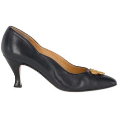 Braccialini Vintage blue leather 80s pumps