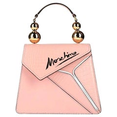 Moschino Couture Jeremy Scott Picasso Ancient Pink Leather Cubism Shoulder Bag