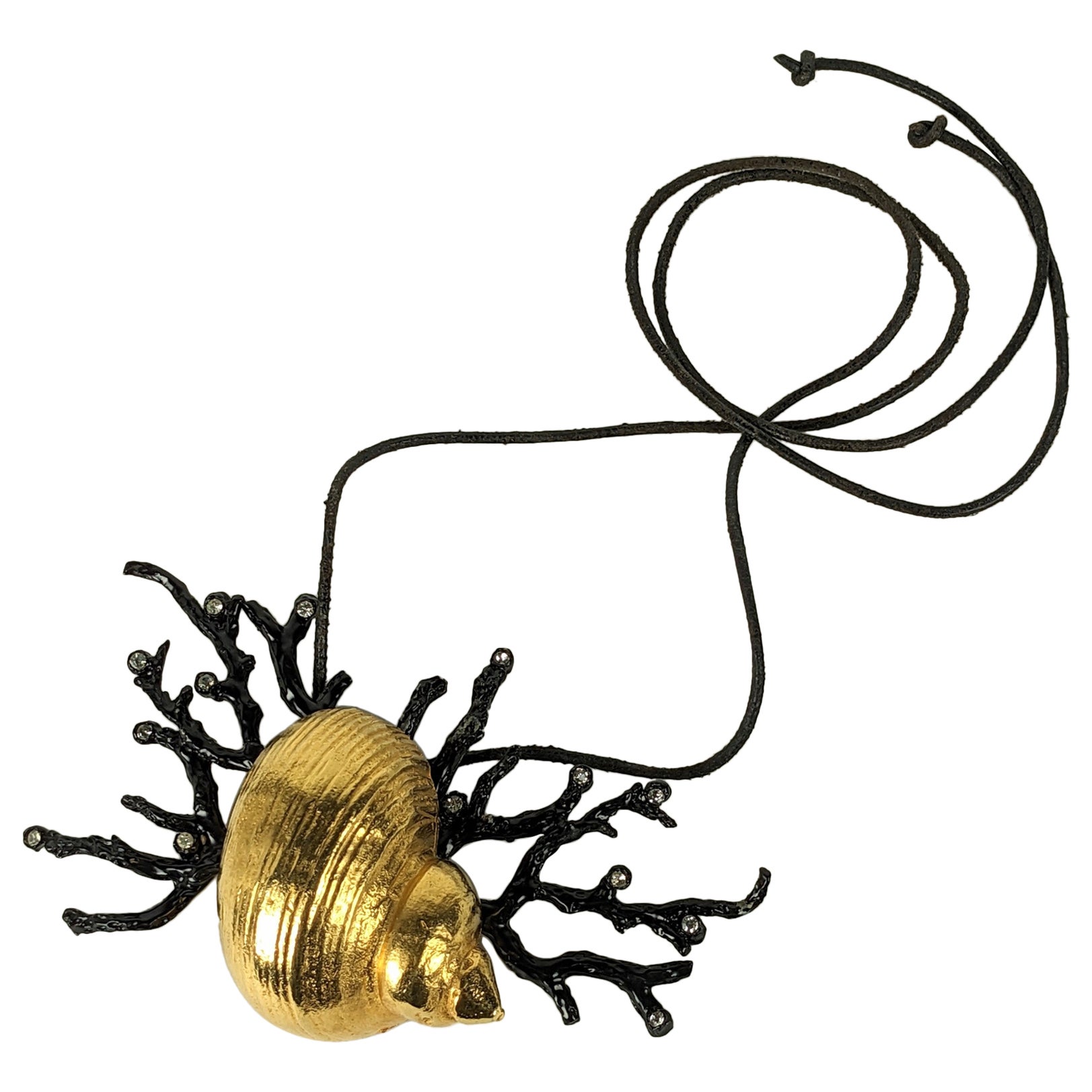 Yves Saint Laurent Iconic Coral Shell Pendant, Maison Goossens For Sale
