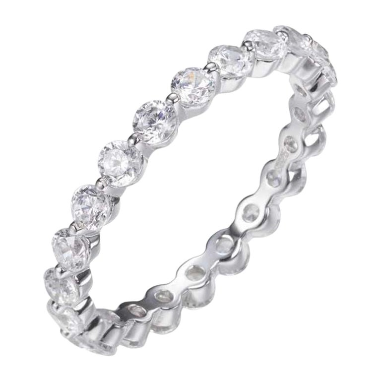 2.11 Carat Brilliant Cut Cubic Zirconia Designer Full Eternity Band Bridal Ring For Sale