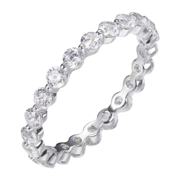 2,11 quilates de circonita cúbica de corte brillante Anillo de novia de diseño con banda de eternidad completa en venta