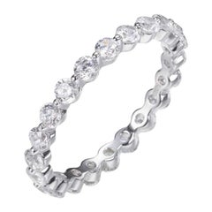 2.11 Carat Brilliant Cut Cubic Zirconia Designer Full Eternity Band Bridal Ring