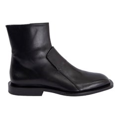 JIL SANDER black leather FLAT ANKLE Boots Shoes 39