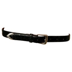 Ralph Lauren American Alligator Belt with Sterling Silver Buckle and Tip