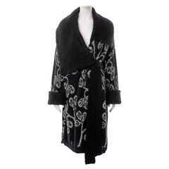John Galliano black knitted wool cardigan with silver tinsel embroidery, ss 2003