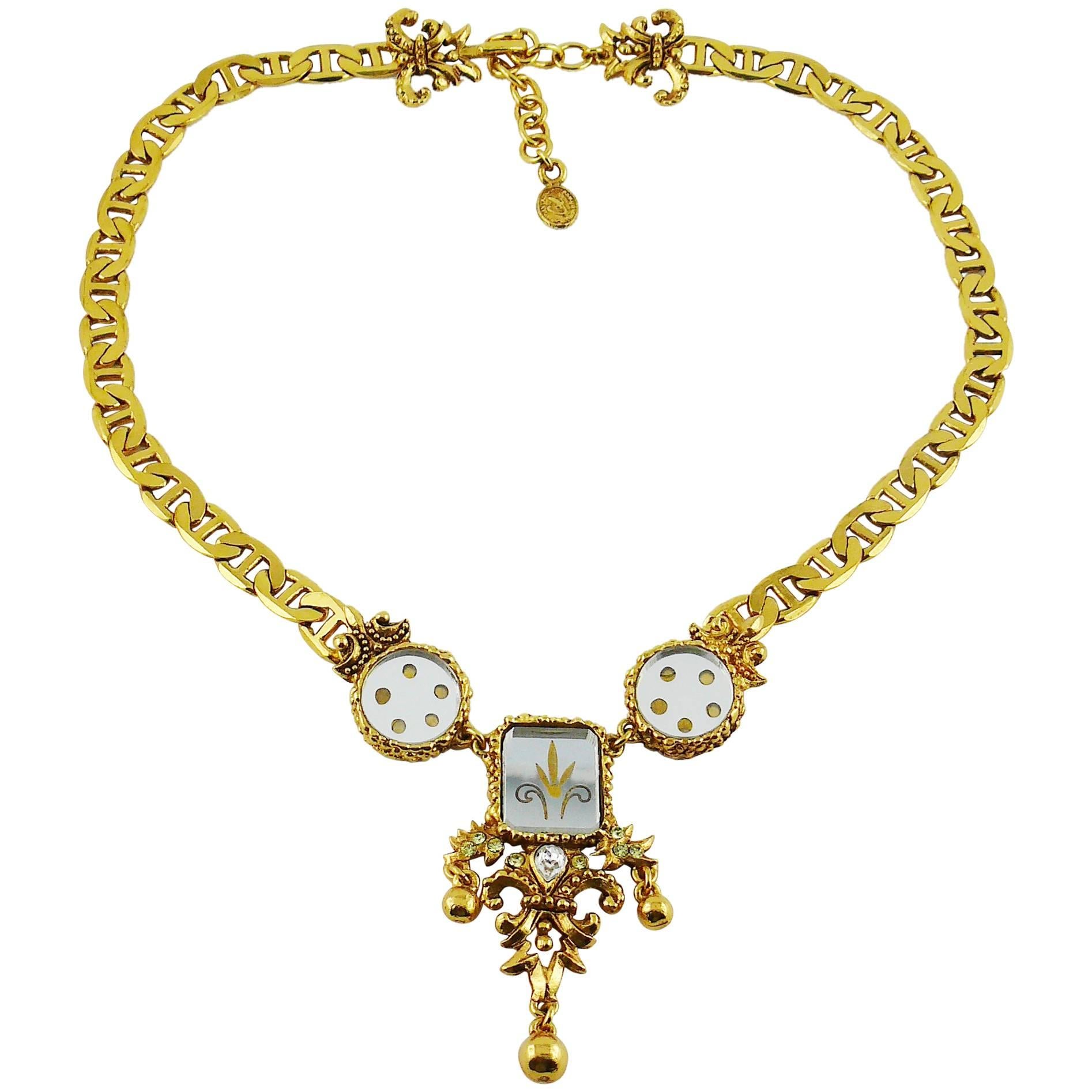 Christian Lacroix Vintage Baroque Venitian Mirror Necklace