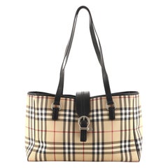 Burberry Buckle Tote Horseferry Check Coated Canvas Medium