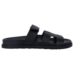 Hermes Chypre Black Calfskin Sandal 36.5 / 6.5