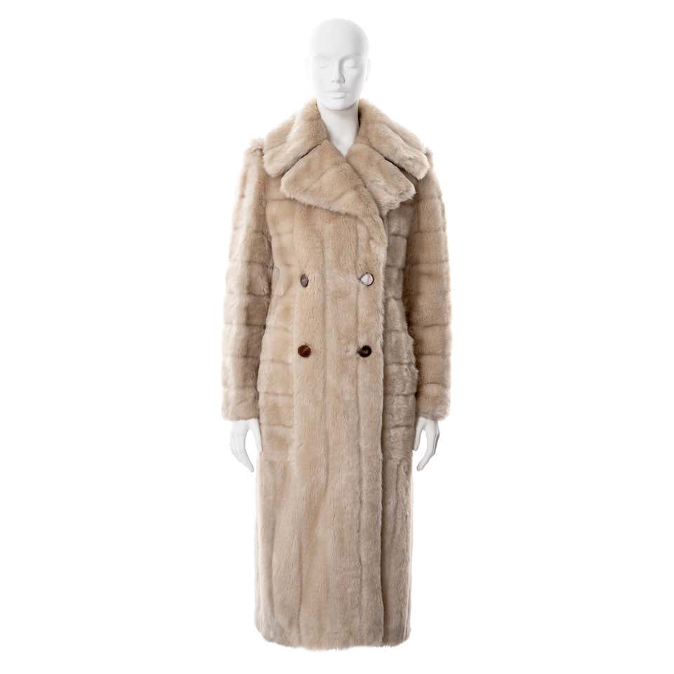 Christian Dior by John Galliano silk cocoon coat with fox fur collar ...