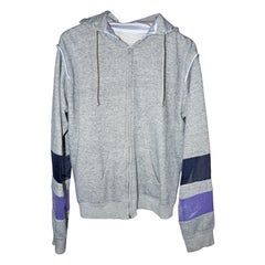 Hoodie Sweatshirt Patchwork Grey Melange Silk Organza J Dauphin