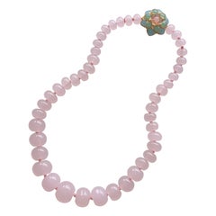 Collier de perles de quartz rose gradué MWLC