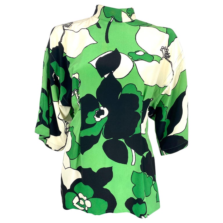 1980s Gianni Versace Sheer Bohemian Silk Blouse