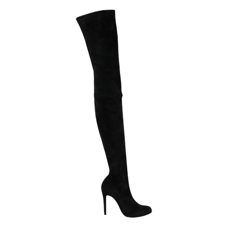 Christian Louboutin Stretch Suede Over The Knee Boots Eu 38.5 Uk 5.5 Us ...