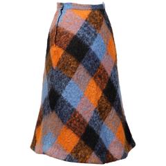 1960s Vintage Nelly De Grab Mohair Wool Skirt with Horsehair Crinoline 12