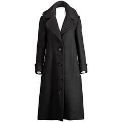 Gorgeous Jean Patou 1960s Vintage Black Wool Coat