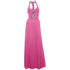 Azzaro Pink Beaded Gown