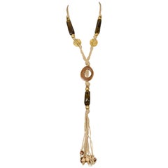 Vintage Yves Saint Laurent Twine Beaded Necklace