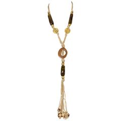 Vintage Yves Saint Laurent Twine Beaded Necklace