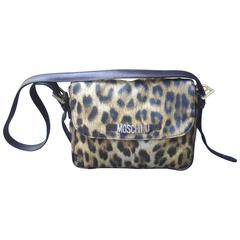Moschino Italy Animal Print Nylon Shoulder Bag 4