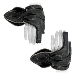 Chanel Leather Fingerless Gloves