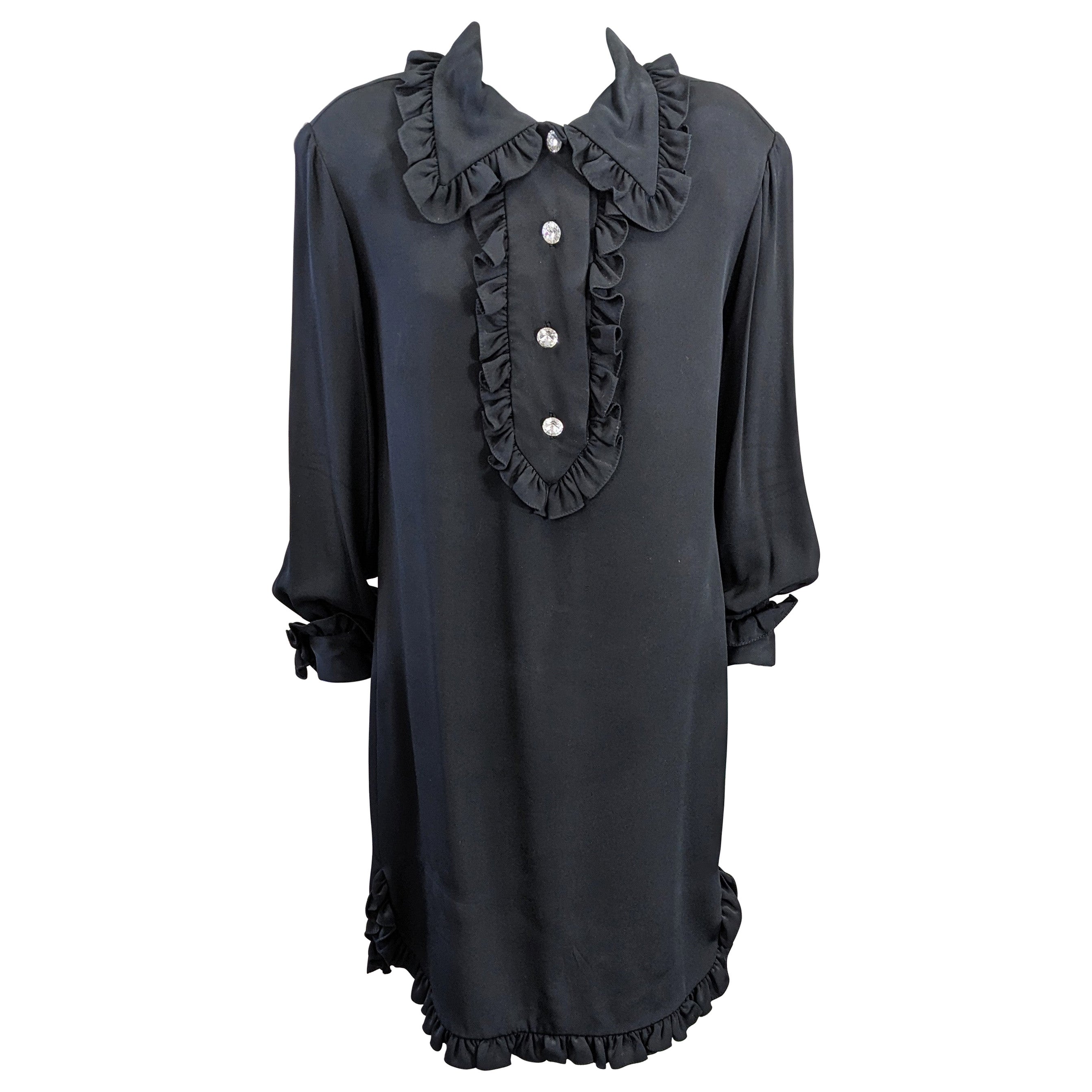 Bill Blass - Robe chemise bordée de volants