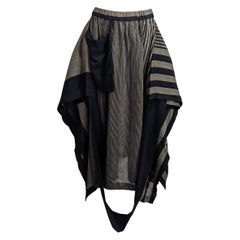 Issey Miyake - Jupe transformable en laine rayée