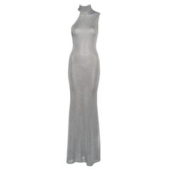 Gianni Versace silver knitted rayon evening dress, fw 1996