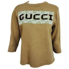 Vintage Gucci novelty logo sweater 1970s