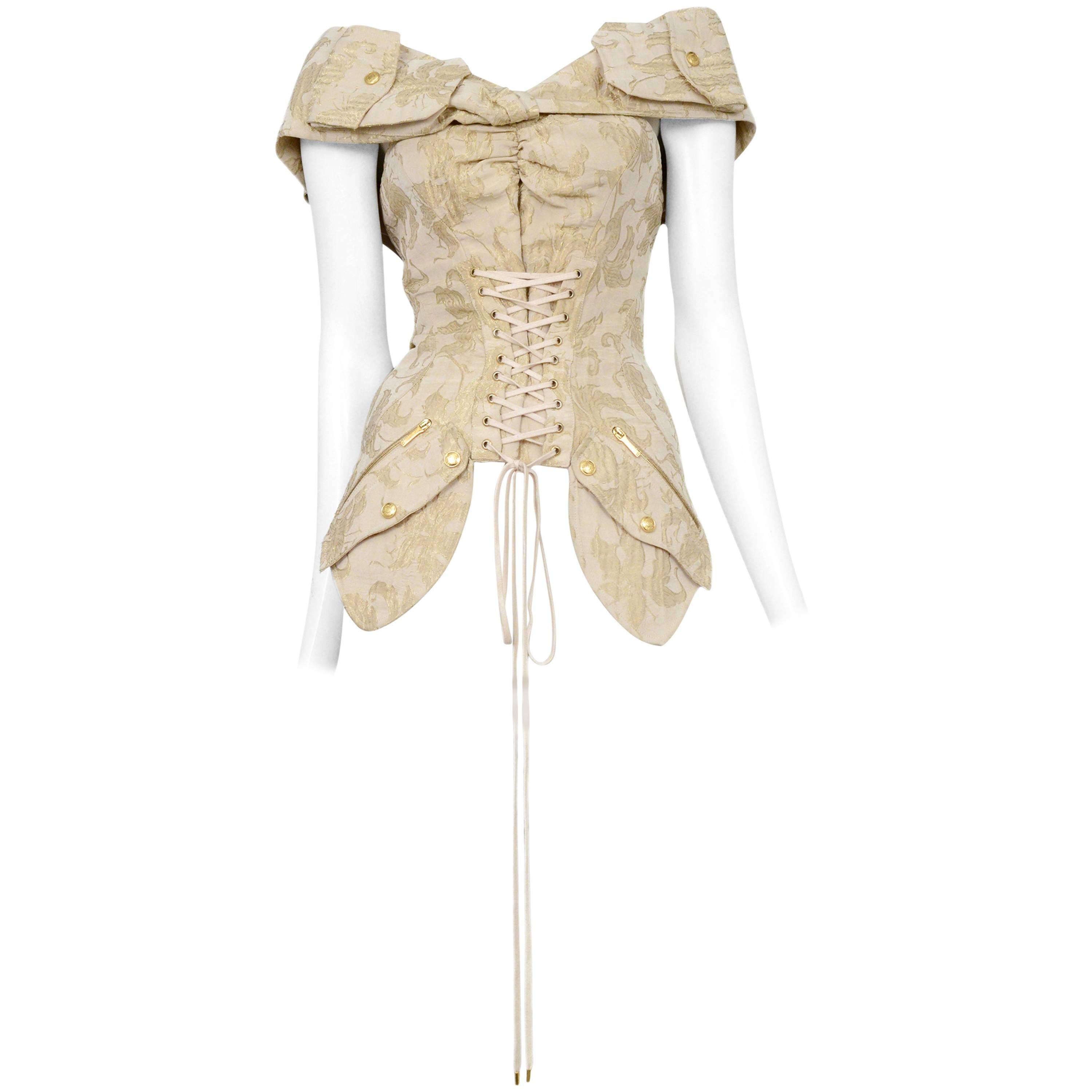 Dior Gold Brocade Corset Top