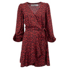 Iro Women's Red and Black Leopard Print Midi Dress