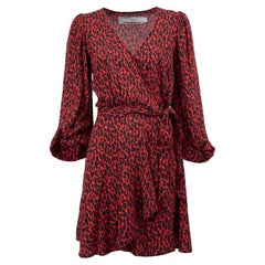 Iro Rotes und schwarzes Midikleid mit Leopardenmuster für Damen