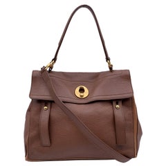 Yves Saint Laurent Braune Muse 2 Umhängetasche aus Leder mit Riemen