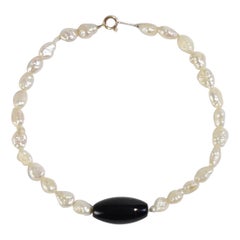 Vintage Onyx Pearl Bracelet