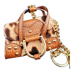 Dolce and Gabbana micro handbag leopard print, charm, Boxed 