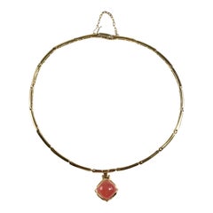 Vintage Gold Carnelian Collar Necklace
