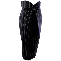 Givenchy Couture  rare belted  wool skirt