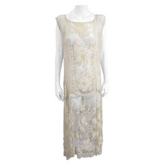 1920's Filet Lace and Chiffon Dress