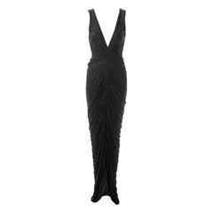 Used Ralph Lauren black hand beaded evening dress, fw 2013